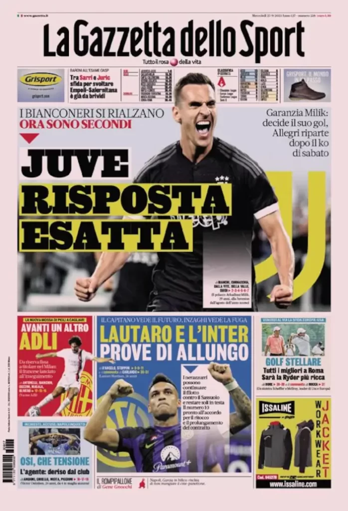 لا غازيتا ديلو سبورت: يوفنتوس الجواب الصحيح 