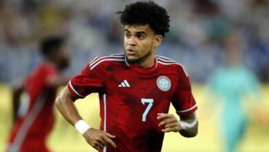 لويس دياز من كولومبيا خلال المباراة الودية بين ألمانيا وكولومبيا في فيلتينس أرينا في 20 يونيو 2023 في غيلسنكيرشن، ألمانيا.