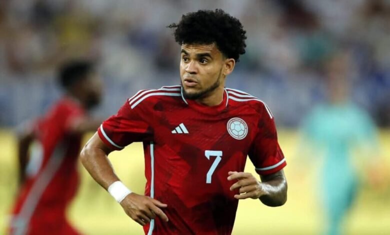 لويس دياز من كولومبيا خلال المباراة الودية بين ألمانيا وكولومبيا في فيلتينس أرينا في 20 يونيو 2023 في غيلسنكيرشن، ألمانيا.